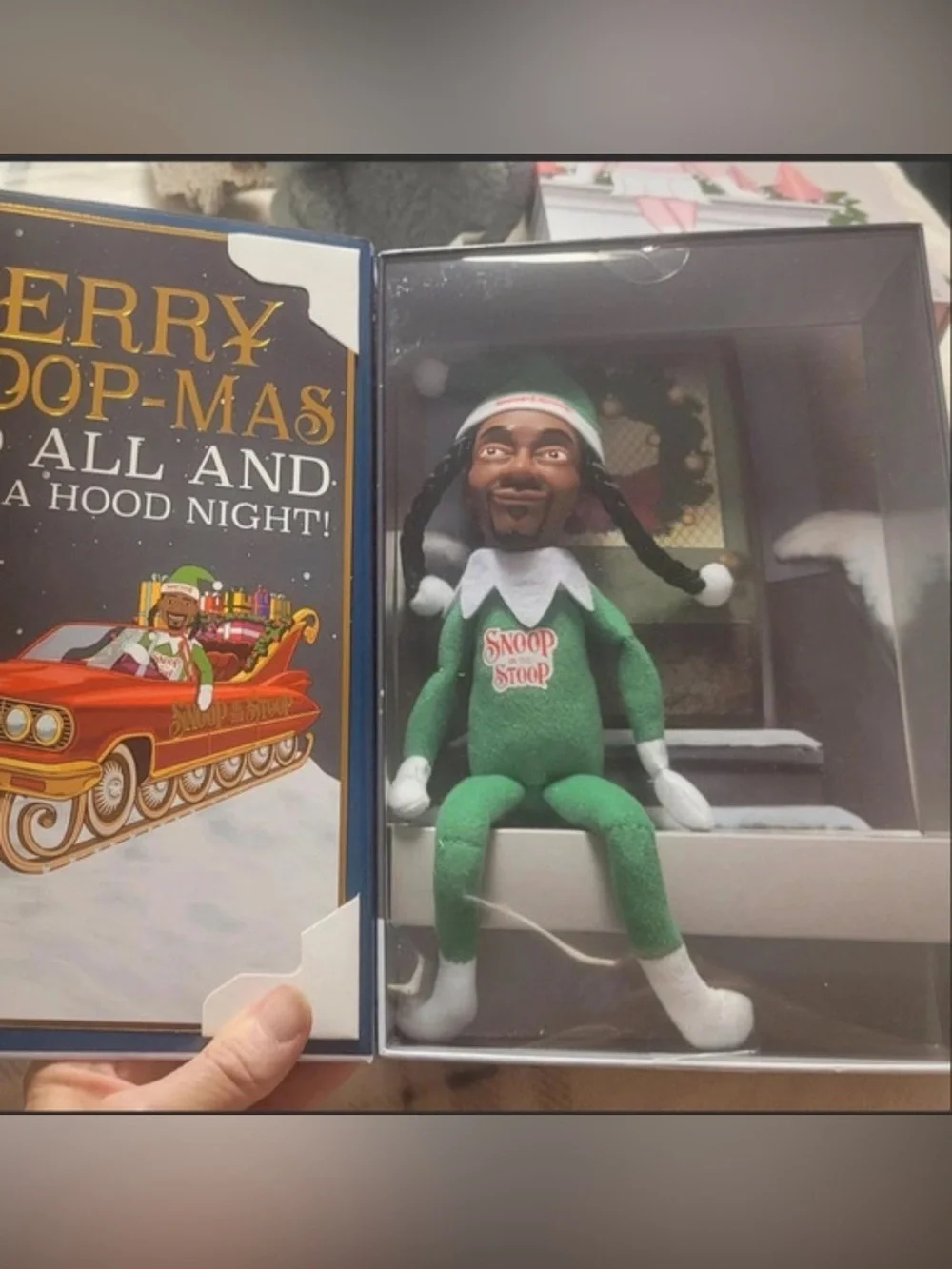 Snoop on the Stoop Green Holiday collectible figurine and box